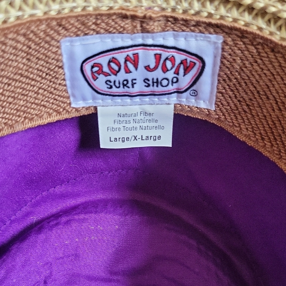 Ron Jon Tan Fedora Hat with Purple Lining - Picture 2 of 7